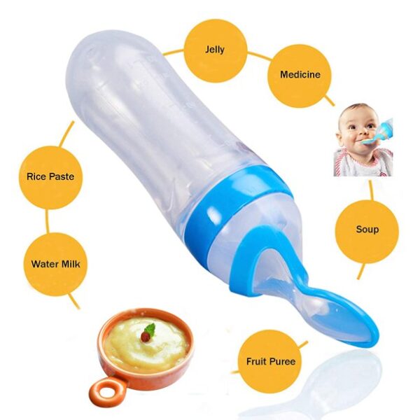 Silicone Baby Bottle With Spoon Fooder